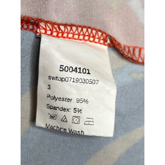 SHEIN 3XL Abstract Orange Print Tee Blouse Short Sleeve Casual Plus Size Top - Picture 8 of 8